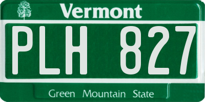 VT license plate PLH827