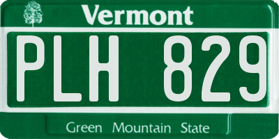 VT license plate PLH829