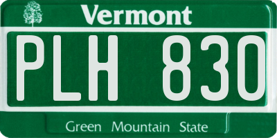 VT license plate PLH830