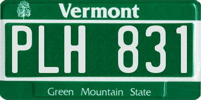 VT license plate PLH831