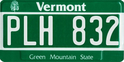 VT license plate PLH832