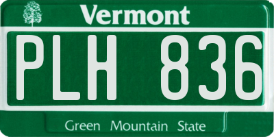 VT license plate PLH836