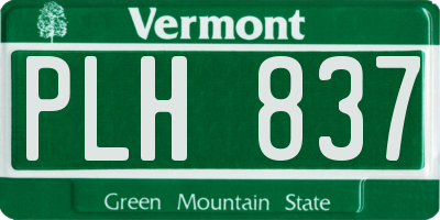 VT license plate PLH837