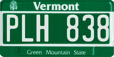 VT license plate PLH838
