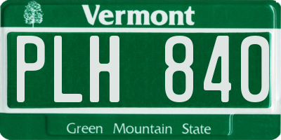 VT license plate PLH840