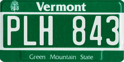 VT license plate PLH843