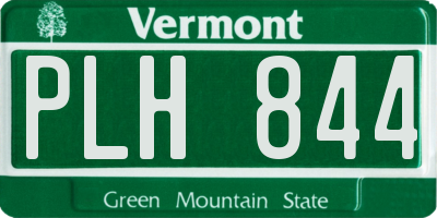 VT license plate PLH844