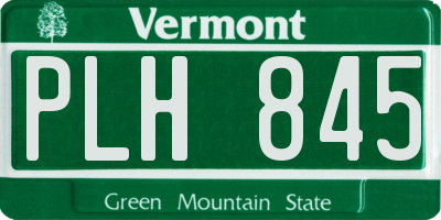 VT license plate PLH845
