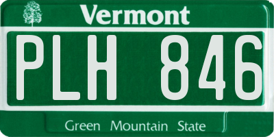 VT license plate PLH846