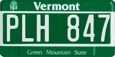 VT license plate PLH847