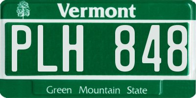 VT license plate PLH848