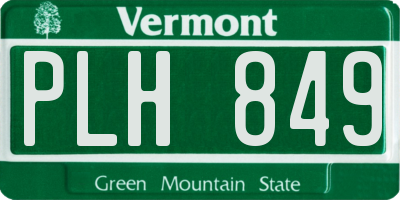 VT license plate PLH849