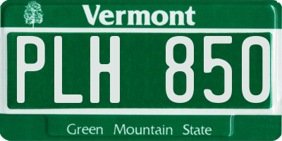 VT license plate PLH850
