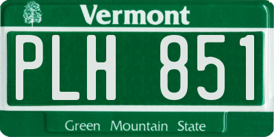 VT license plate PLH851