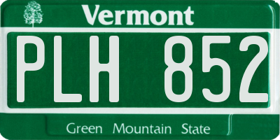 VT license plate PLH852