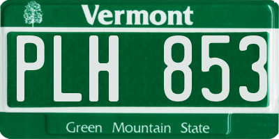 VT license plate PLH853