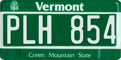 VT license plate PLH854