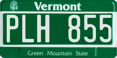 VT license plate PLH855