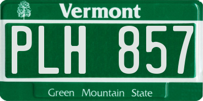 VT license plate PLH857