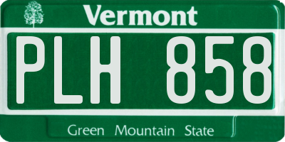 VT license plate PLH858