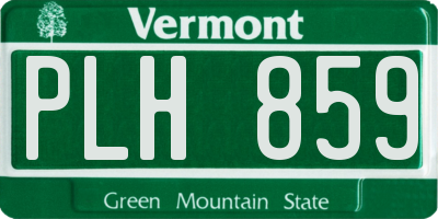 VT license plate PLH859