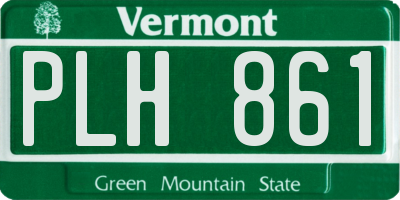 VT license plate PLH861