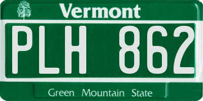 VT license plate PLH862