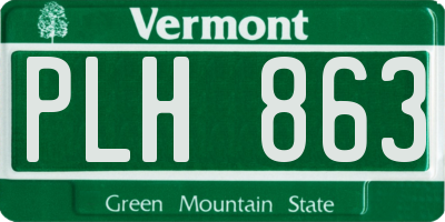 VT license plate PLH863
