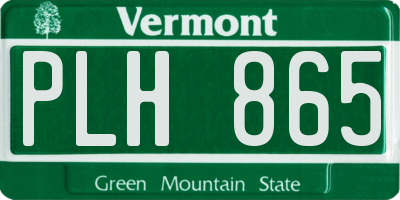 VT license plate PLH865