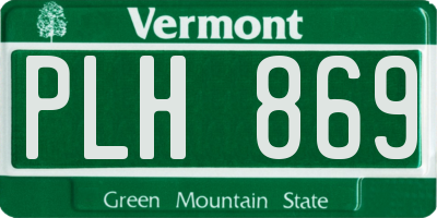 VT license plate PLH869