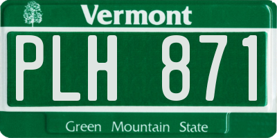 VT license plate PLH871