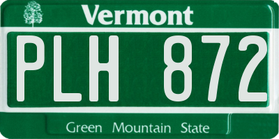 VT license plate PLH872