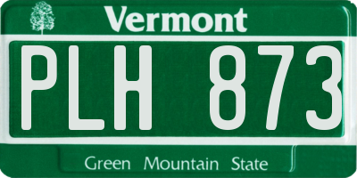 VT license plate PLH873