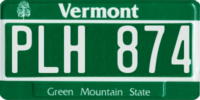 VT license plate PLH874
