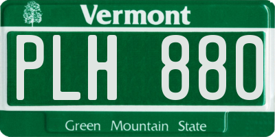 VT license plate PLH880