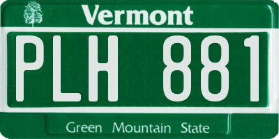 VT license plate PLH881