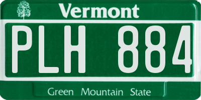 VT license plate PLH884