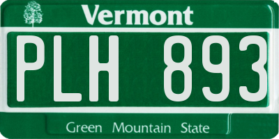 VT license plate PLH893