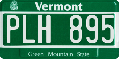 VT license plate PLH895