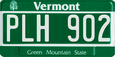 VT license plate PLH902