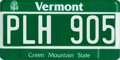 VT license plate PLH905