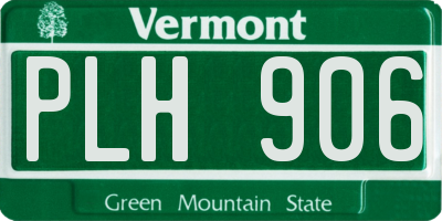 VT license plate PLH906