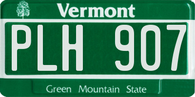 VT license plate PLH907