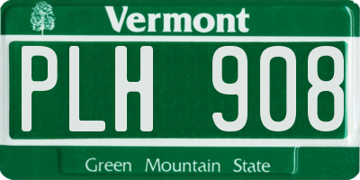 VT license plate PLH908