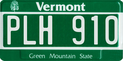 VT license plate PLH910
