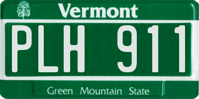 VT license plate PLH911