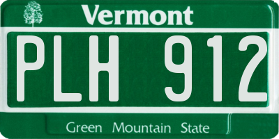 VT license plate PLH912