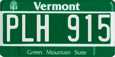 VT license plate PLH915