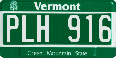 VT license plate PLH916