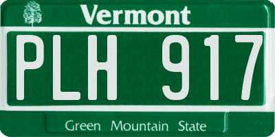 VT license plate PLH917